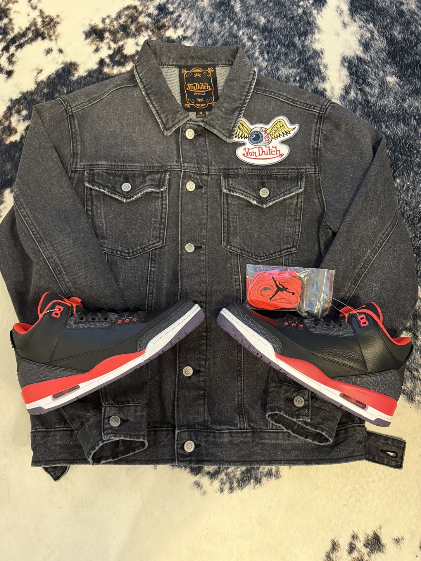 Von Dutch Vintage Jean Jacket (Black) (size M)