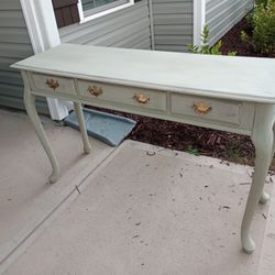 Distressed Green Console Table