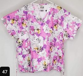 3x Monkey Print Scrub Top New 