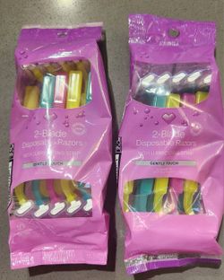 New 2 Blade Disposable Razors With Lubricating Strip, 10 In Each Package