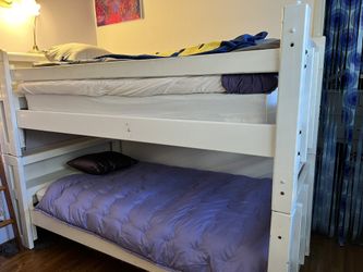 Solid Wood Twin Bunk Beds - Excellent Used Condition