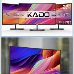 3 27 Inch Monitors Open Box Never Used 