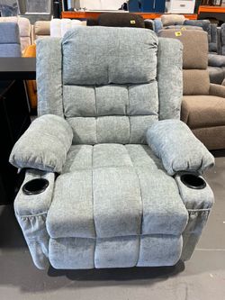 New-360° Swivel Rocking Recliner, Nursery Rocking Chair with Massage and Heating Function, Cup Holder, Manually Adjustable Seat for Living Room and Be