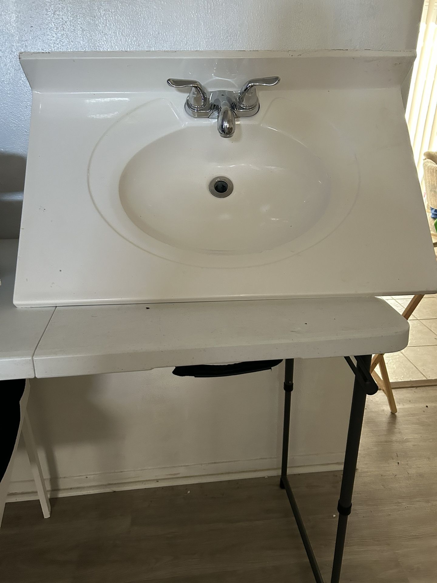 Bathroom Sink Cultured White Marble 31 Inches By 19 Inches
