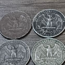 This Is A Lot Of 4 Extremely RARE LIBERTY Quarter Bicentennial Black On The Reverse Side 