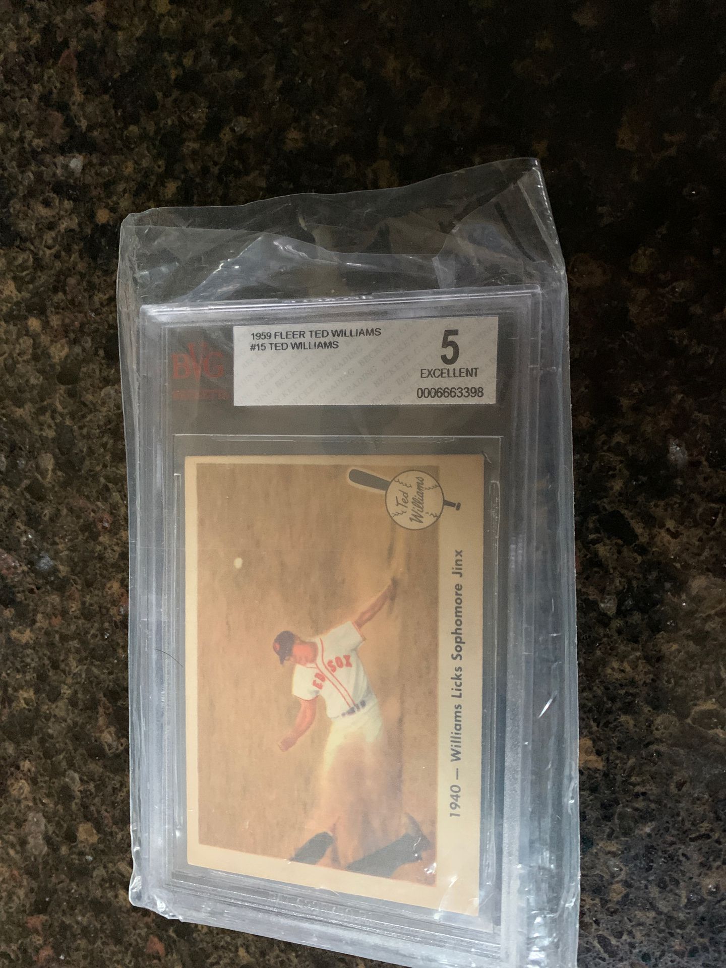 Gold Ted Williams baseball card
