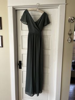 Revelry - Harper Chiffon Faux Wrap Dress - Color eucalyptus- Size 10