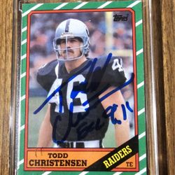 1986 TOPPS Todd Christensen Autographed #64