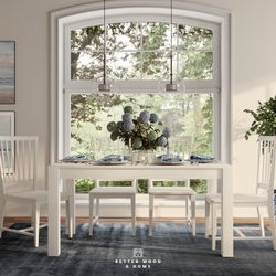 61” Modern Dining Table by Better Wood & Home, Creamy White Oak