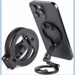 Double Magnetic Ring Phone Holder - Attach to Any Iron Surface | 1/4" Screw Hole | Compatible with iPhone 17/16/15/14/13/12 Pro Max Series & Magnetic 