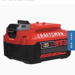 CRAFTSMAN V20 20-Volt Max 4 Amp-Hour Lithium Power Tool Battery