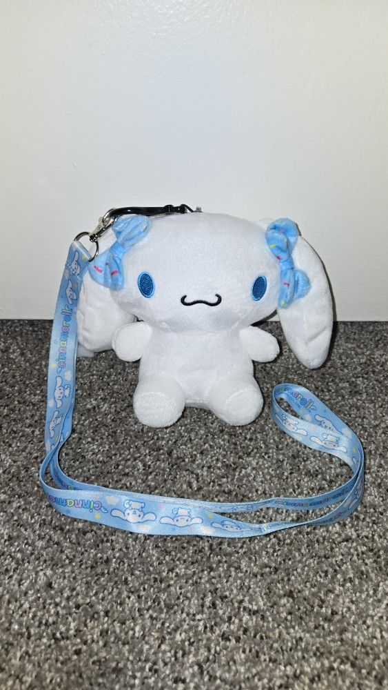 Sanrio Cinnamoroll Plush Keychain Coin Purse w/ Lanyard