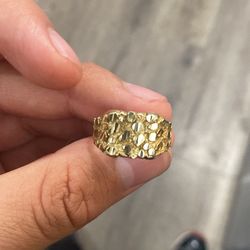 10K Solid Nugget Ring Size 11-12