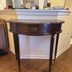 Dark Wood Nightstand with Drawer 