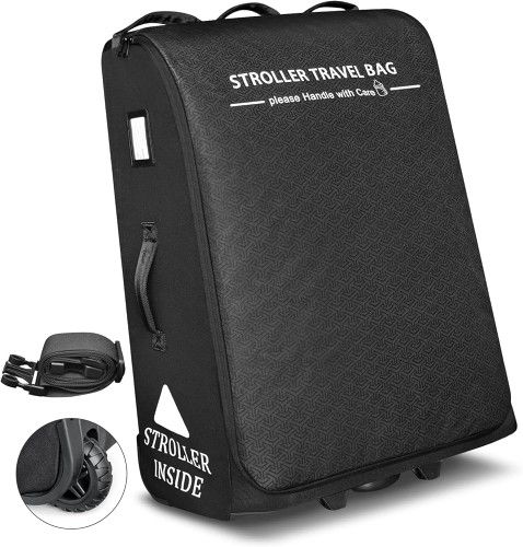 Padded Stroller Travel Bag for Airplane,Stroller Gate check bag with Wheels  Compatible with UPPAbaby Vista,Vista V2,Cruz,Cruz V2, Travel Safe Protecti