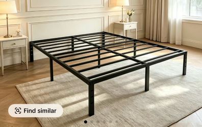 Black Metal Platform Bed Frame