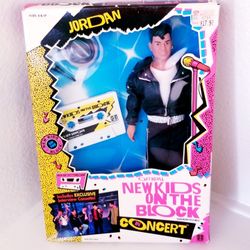 Vintage 1990s New Kids On The Block Hasbro Barbie Doll Jordan with Cassette NKOTB