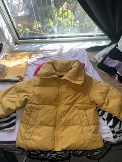 Yellow Kids Puffer Jacket with Hood
