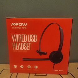  wired  usb computer headset with noise cancelling microphone