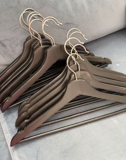 EUC Set of 13 Black Wooden Hangers