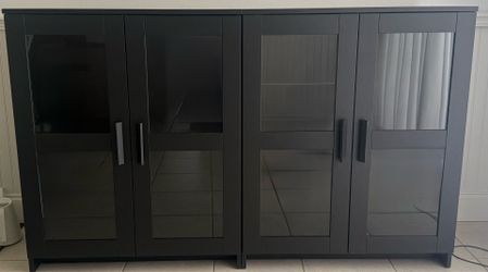 IKEA BRIMES Cabinets with glass doors - Black