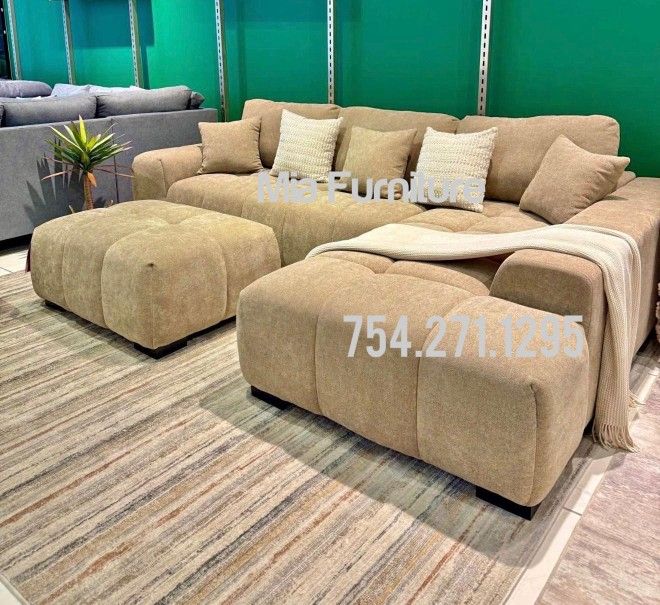 Beige Sectional Sofa NEW Finance Available