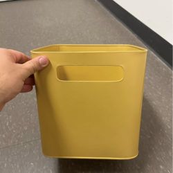 Crate & Barrel Yellow Storage Bin