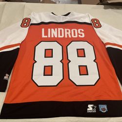 Nwot Philadelphia Flyers Eric Lindros Sewn Starter Jersey adult Large Orange