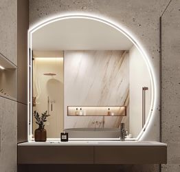 Niccy 36" Half Moon LED Mirror for Bathroom,