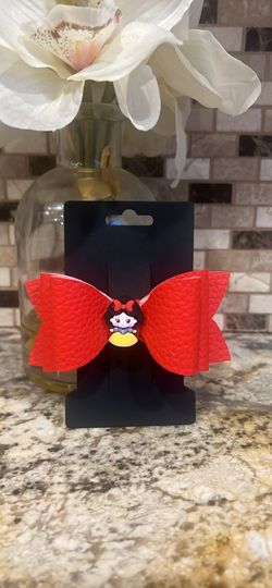 Red princess hair bow clip