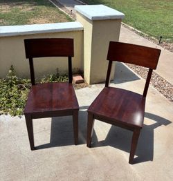 Pair Solid Wood Dining Chairs