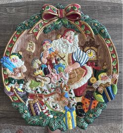 Fitz and Floyd Large "Santa's Workshop" Platter