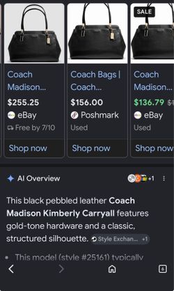 Leather Coach Madison Kimberly Carryall asking $50