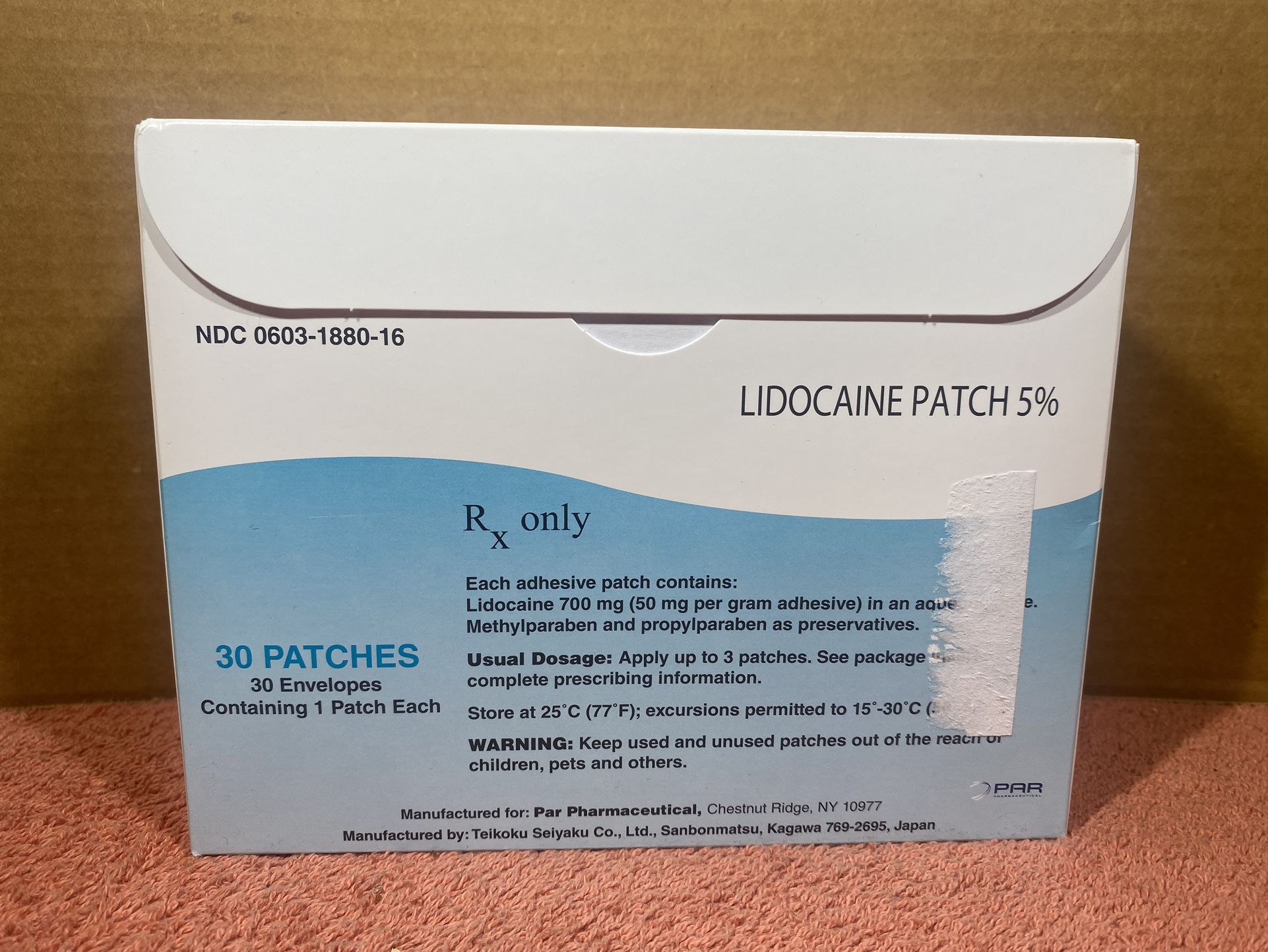*3* Sealed New Boxes Lidoderm 5 Lidocaine 30 Patches Per Box (90 Total
