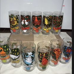 12 Days Of Christmas Glasses Vintage