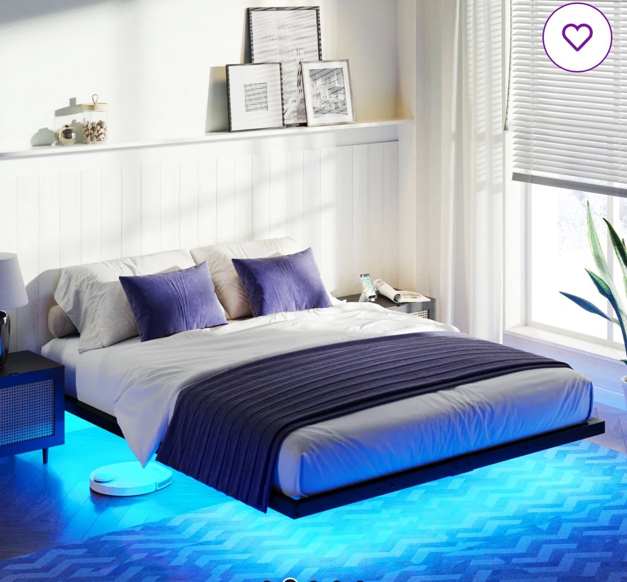 Queen Floating LED Bed Frame