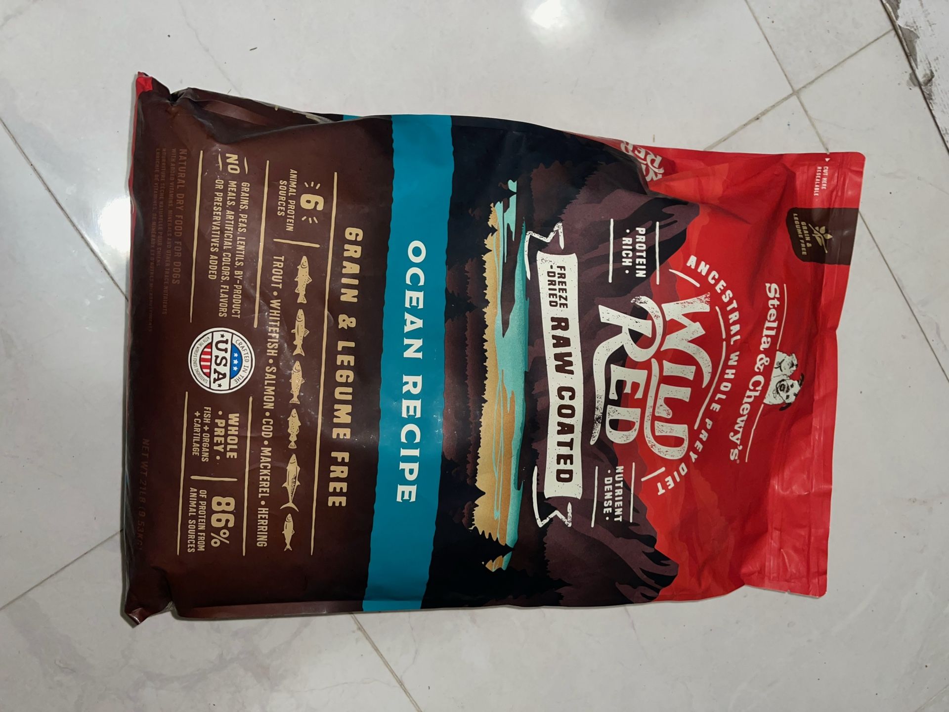 Stella & Chewy's Wild Red Raw Coated Kibble Grain-Free Ocean Recipe Dry Dog Food, 21-lb bag