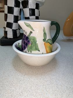 Fruit Pitcher and Bowl