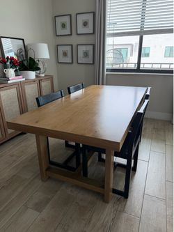 wood dining table with 4 chairs