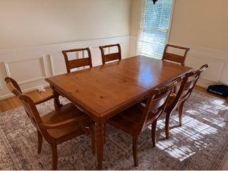 Dining Table Set with 6 Chairs & Removable