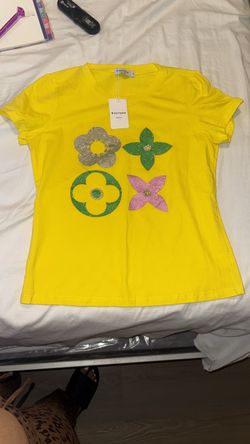 Everlynn Apparel Yellow Rhinestone Floral T-Shirt