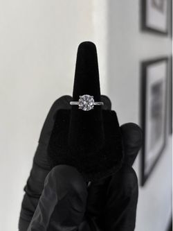 2ct Solitaire Lab-Created Simulated Stone | Solid 925 Sterling Silver | Sizes 5, 6, 7