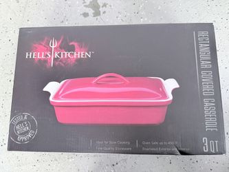 Hell's Kitchen 3-Qt. Rectangular Covered Casserole and 1.25 Qt Rectangular & 2.25 Qt. Square Baker