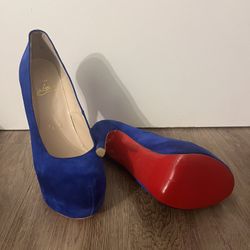 Christian Louboutin Dafodile 160 Veau Velours Peacock Pumps Size 40