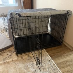 Dog Crate, Memory Foam Mat, and Crate Cover