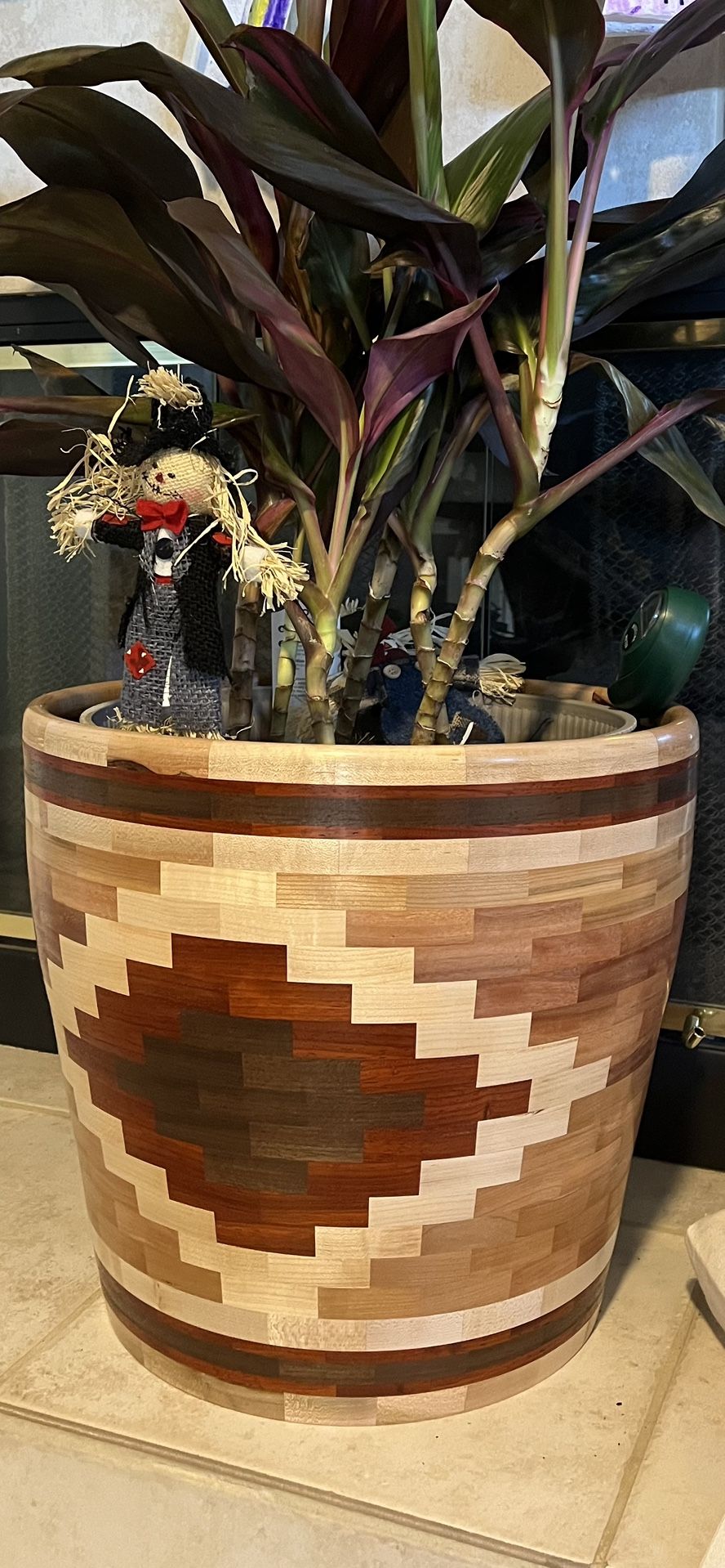 Handmade wooden segmented vase