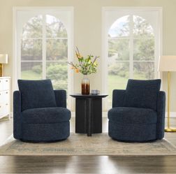 Swivel Chairs, 2-pack, Dark Blue