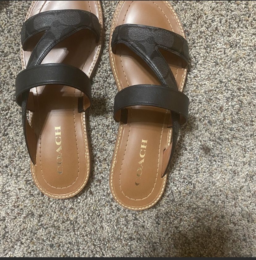Coach Harlan Sandal Size 8. Signature Black SOLD OUT IN STORES
