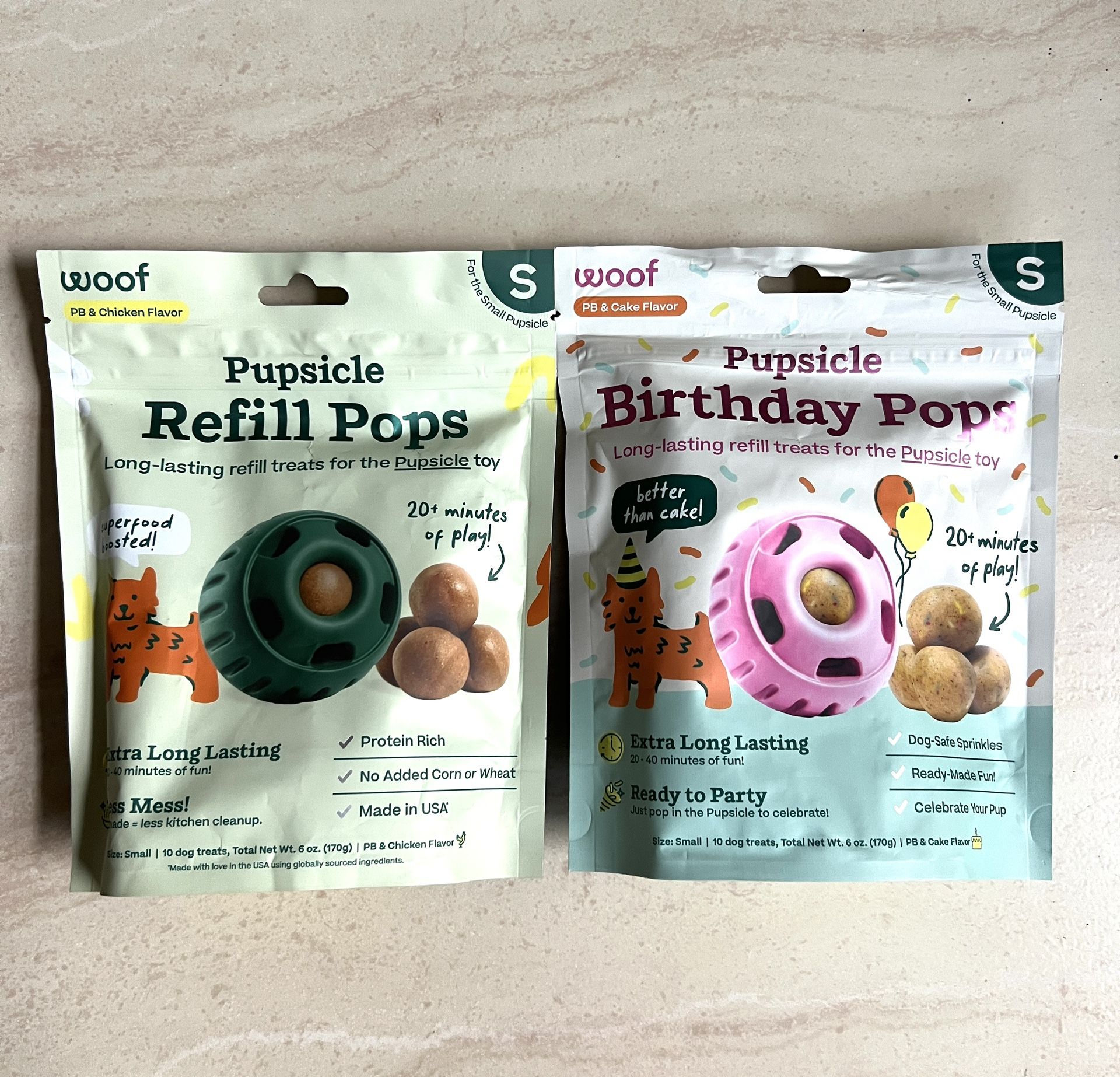 WOOF Pupsicle Treat Dispensing Dog Toy & Treat-$FIRM