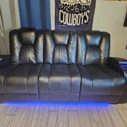 Leather Reclining Sofa